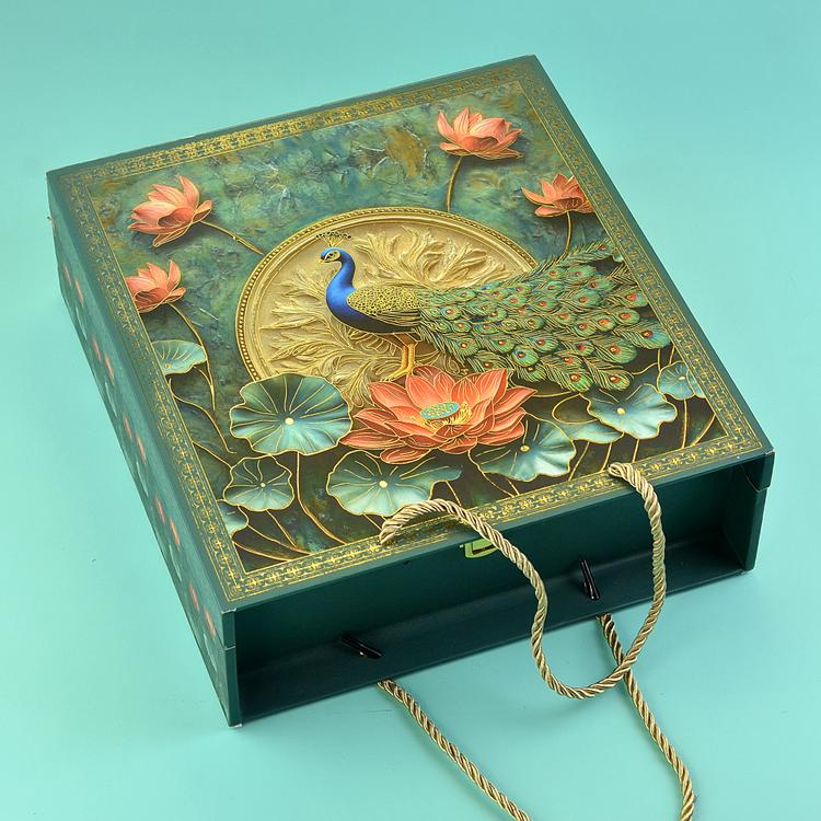 Regal Peacock Square Box