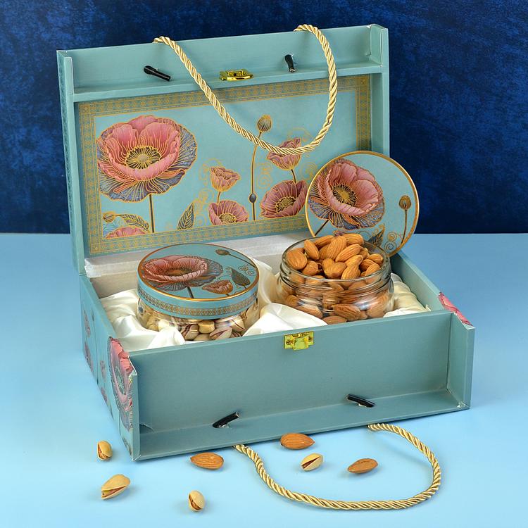 Floral Designer Dryfruit Gift Box
