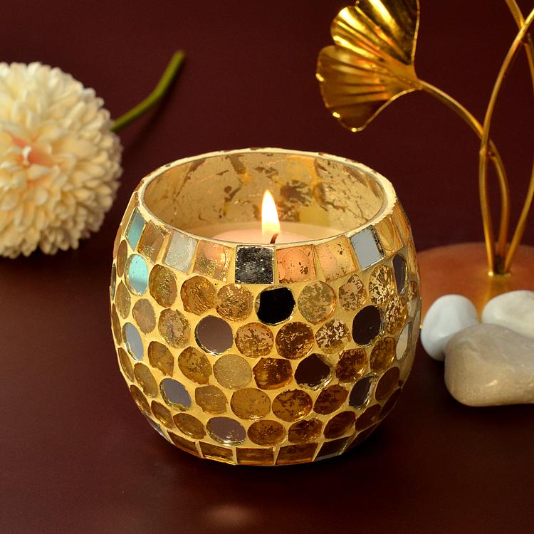 Mirror Glass Mosaic Candle