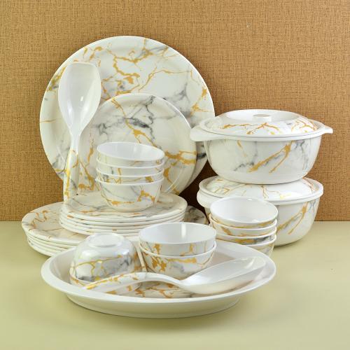 Gold Marble Dinner Set 31pc