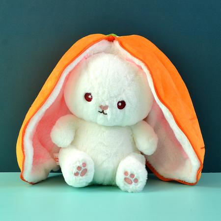 Reversible Orange Carrot Bunny Plush Toy