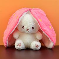 Reversible Pink Carrot Bunny Plush Toy