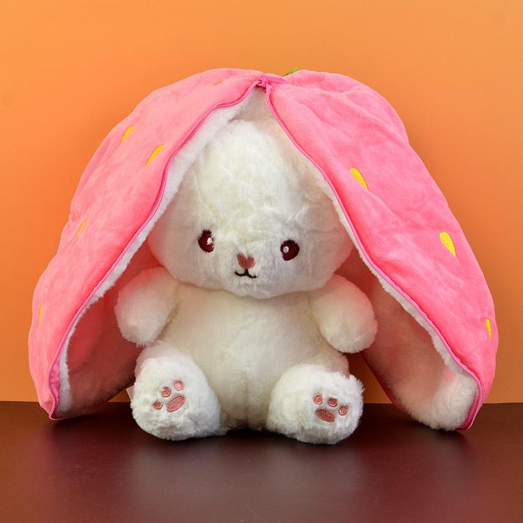 Reversible Pink Carrot Bunny Plush Toy
