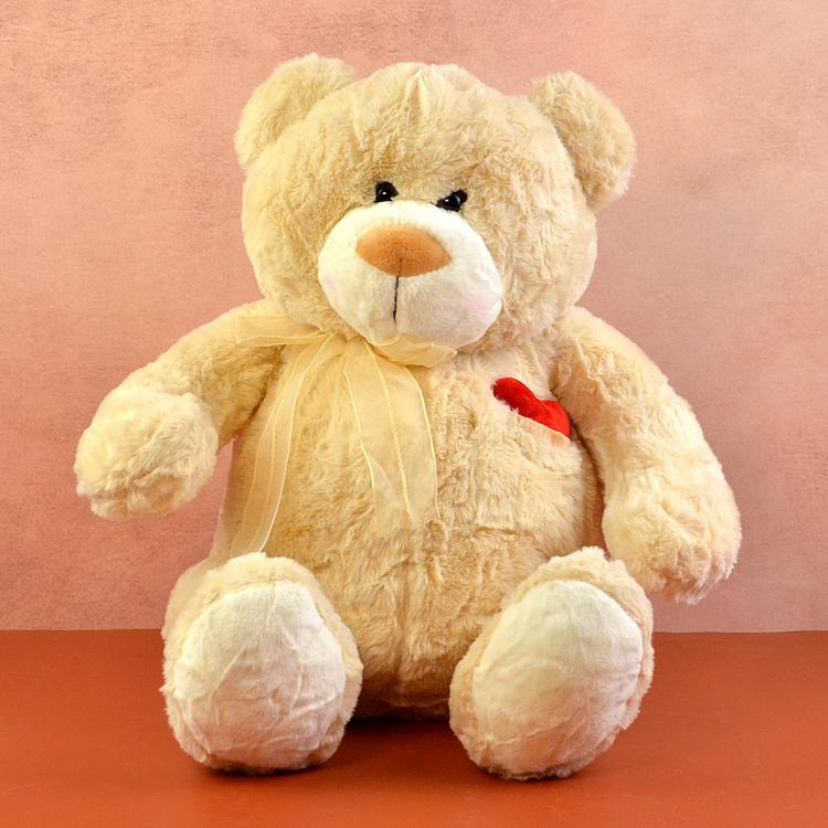 Heart in a Pocket Beige Teddy Bear