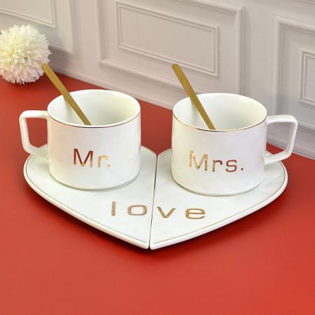 Mr. & Mrs. Love Cup Plate Set