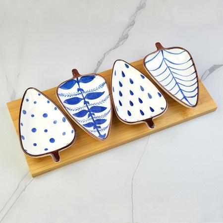 Ceramic Leaf Serving Platter Set