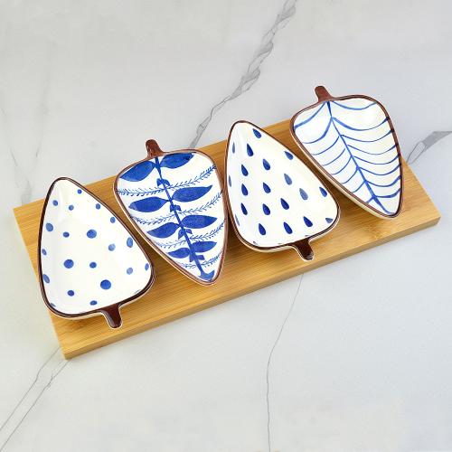 Ceramic Leaf Serving Platter Set