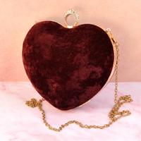 Heart Shaped Velvet Clutch