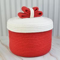 Red & White Bow Basket