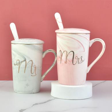 Mr. and Mrs. Marble Mug Set