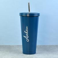 Personalized Teal Steel Tumbler 
