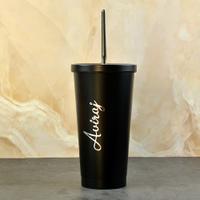 Personalized Black Steel Tumbler