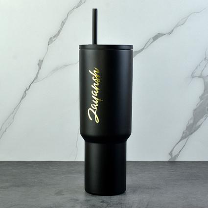 Black Personalized Steel Tumbler 
