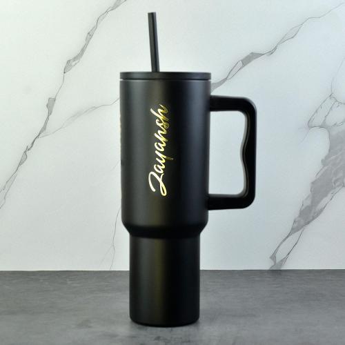 Black Personalized Steel Tumbler 
