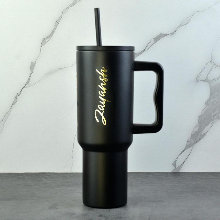 Black Personalized Steel Tumbler 