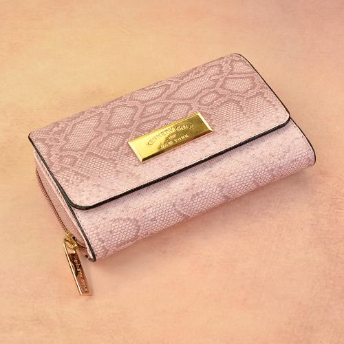 Pink Textured Wallet
