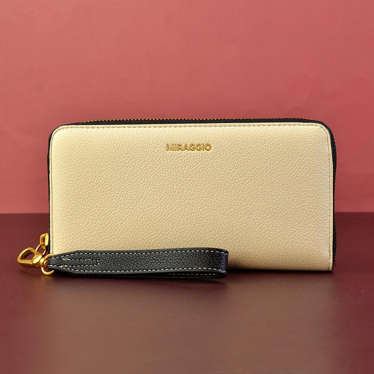 Ivory Zip Around Wallet