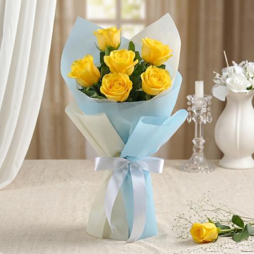 Blooming Yellow Rose Bouquet