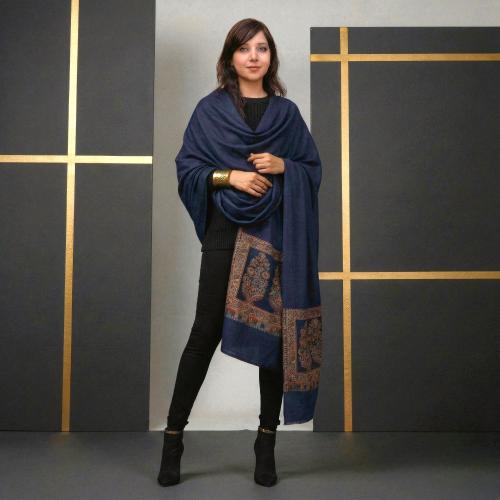 Regal Navy Blue Pashmina Shawl