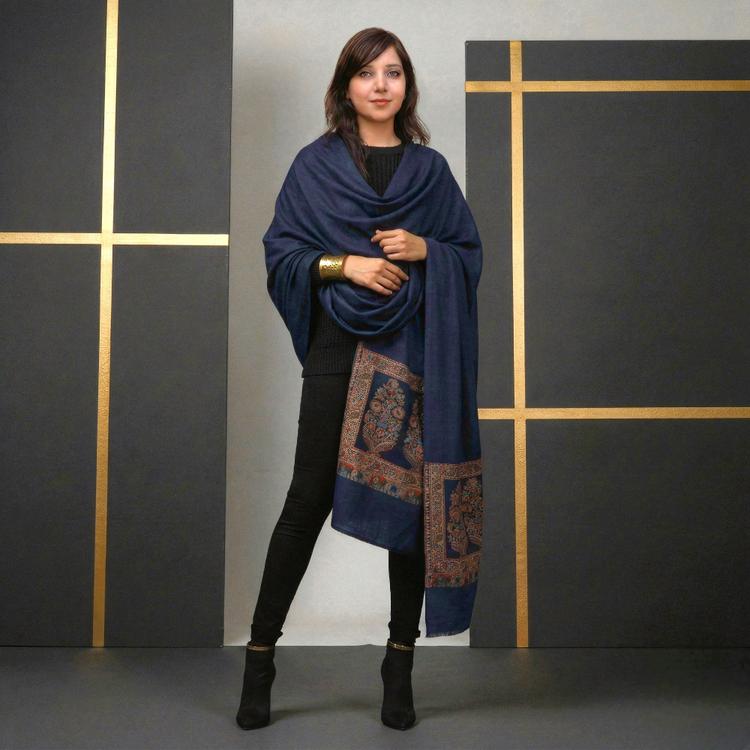 Regal Navy Blue Pashmina Shawl