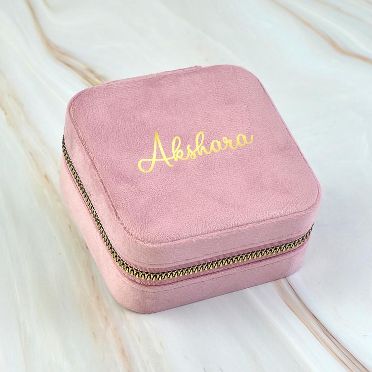 Personalized Velvet Jewelry Box