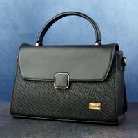 Black Textured Sling Bag