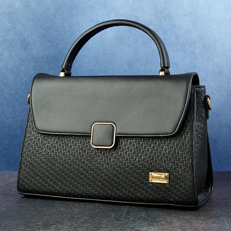 Black Textured Sling Bag