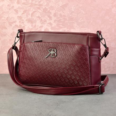Textured Cherry Sling Bag