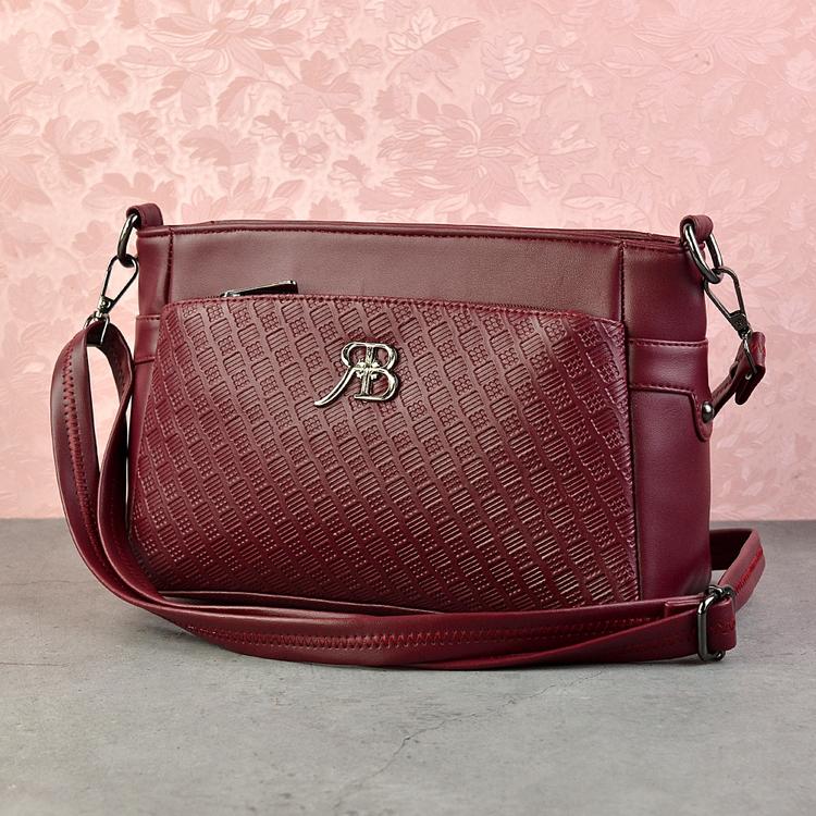 Textured Cherry Sling Bag