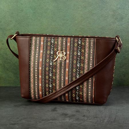 Printed Brown Sling Bag