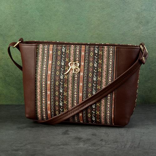 Printed Brown Sling Bag