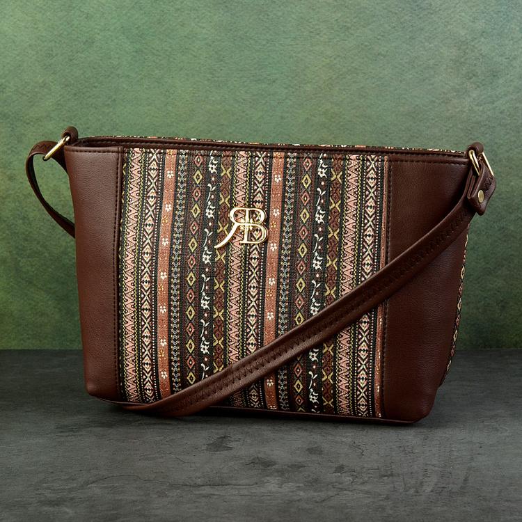 Printed Brown Sling Bag