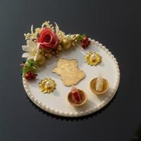 Decorative White Thali