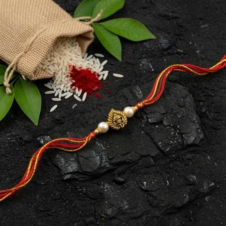 Leaf Ganesh Dori Rakhi