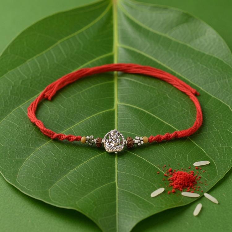 Intricate Ganesh with Flute Rakhi