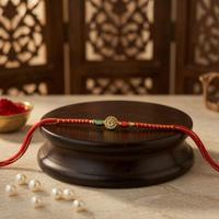 Red and Gold Om Dori Rakhi
