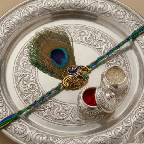 Peacock Feather Heritage Rakhi
