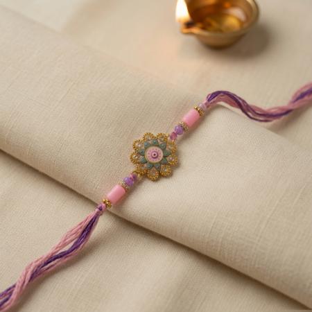 Pastel Floral Motif Rakhi