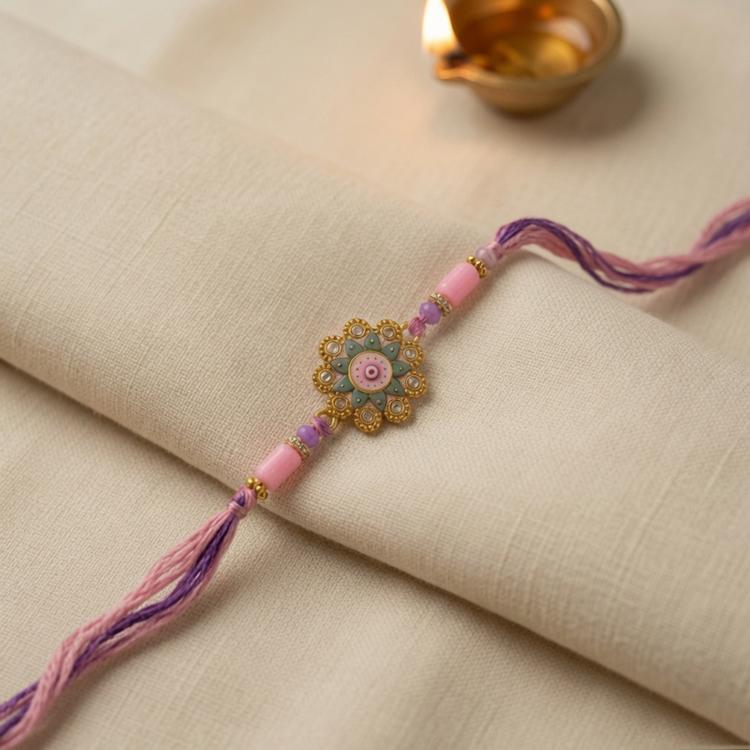 Pastel Floral Motif Rakhi