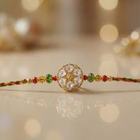 Glittering Crystal Bloom Rakhi