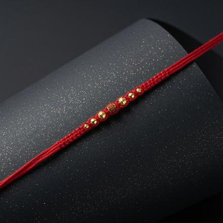 Golden Cascade Rudraksh Dori Rakhi