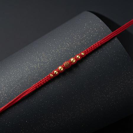 Golden Cascade Rudraksh Dori Rakhi