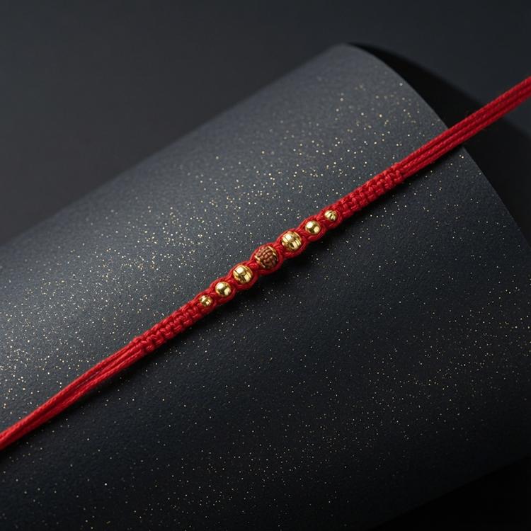Golden Cascade Rudraksh Dori Rakhi