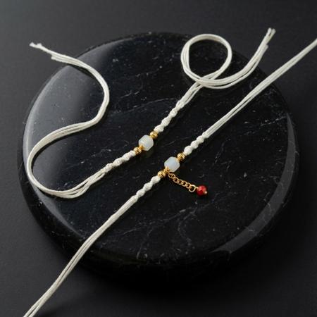 Ivory Charm Couple Rakhi Pair