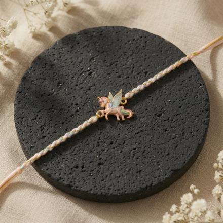 Enamel Unicorn Charm Rakhi