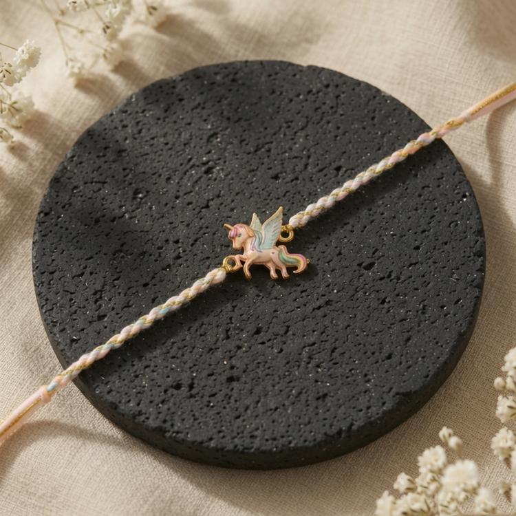 Enamel Unicorn Charm Rakhi