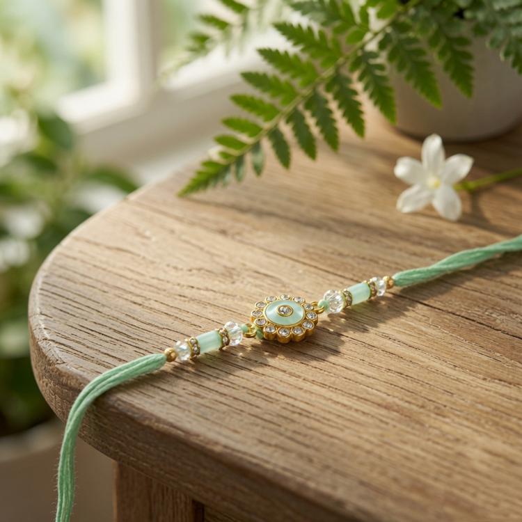 Pistachio Green Halo Rakhi
