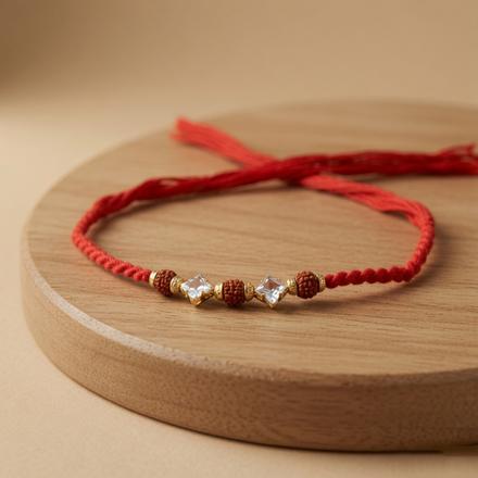 Triple Rudraksh Crystal Rakhi