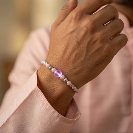 Blush Glass Bead Dori Rakhi