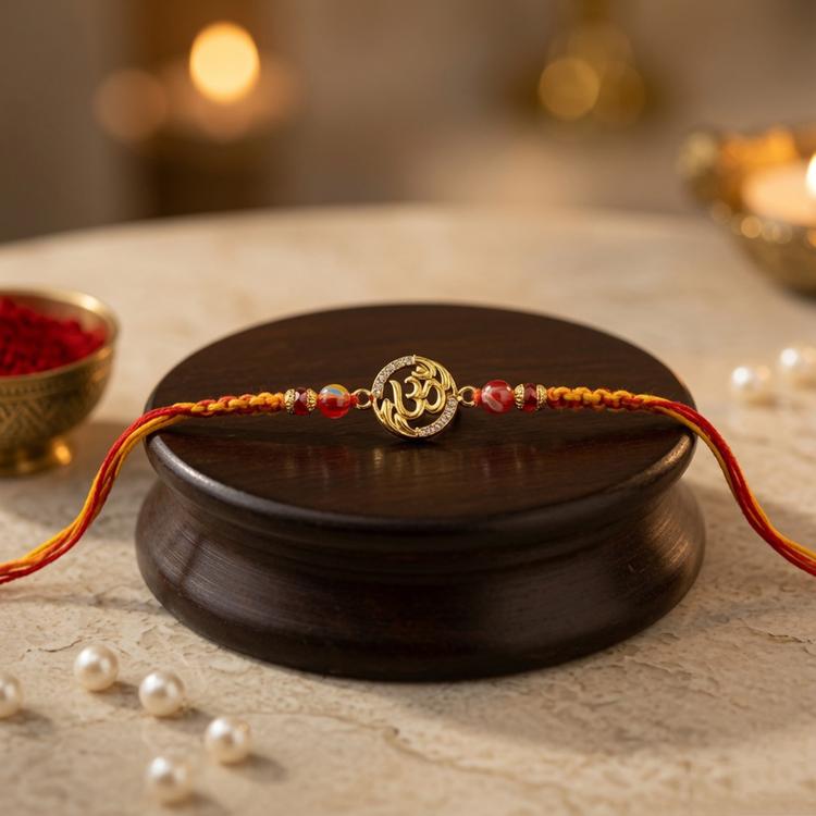Vibrant Om in a Circle Rakhi